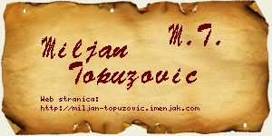 Miljan Topuzović vizit kartica
